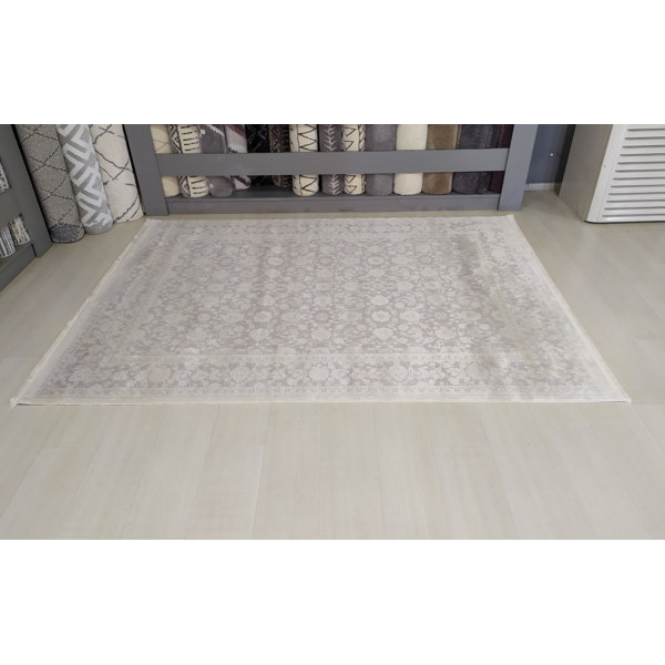 Marlow Home Co. Modred Machine Woven Grey/Cream Rug Wayfair.co.uk